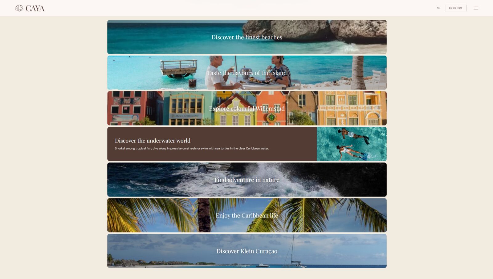 Discover-sectie van CAYA