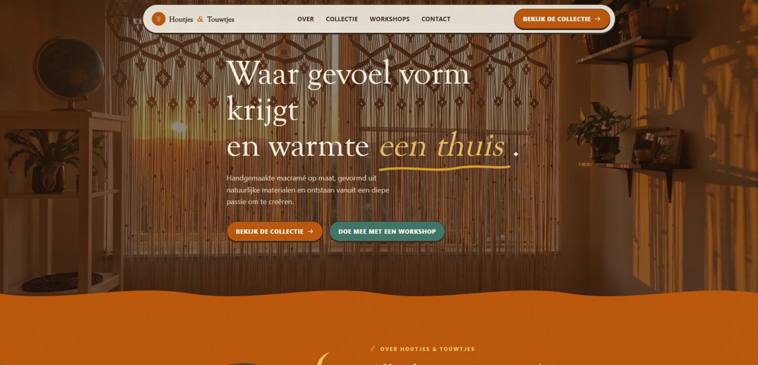 Homepage van Houtjes & Touwtjes