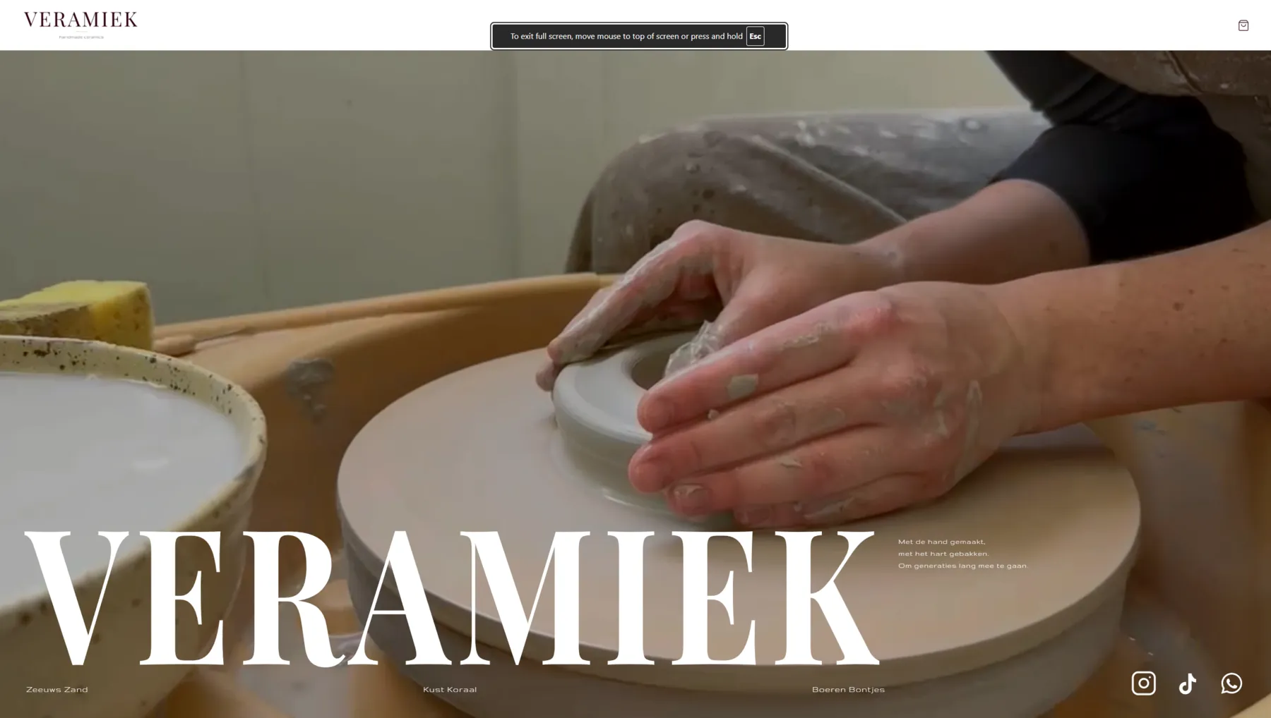 Homepage van Veramiek